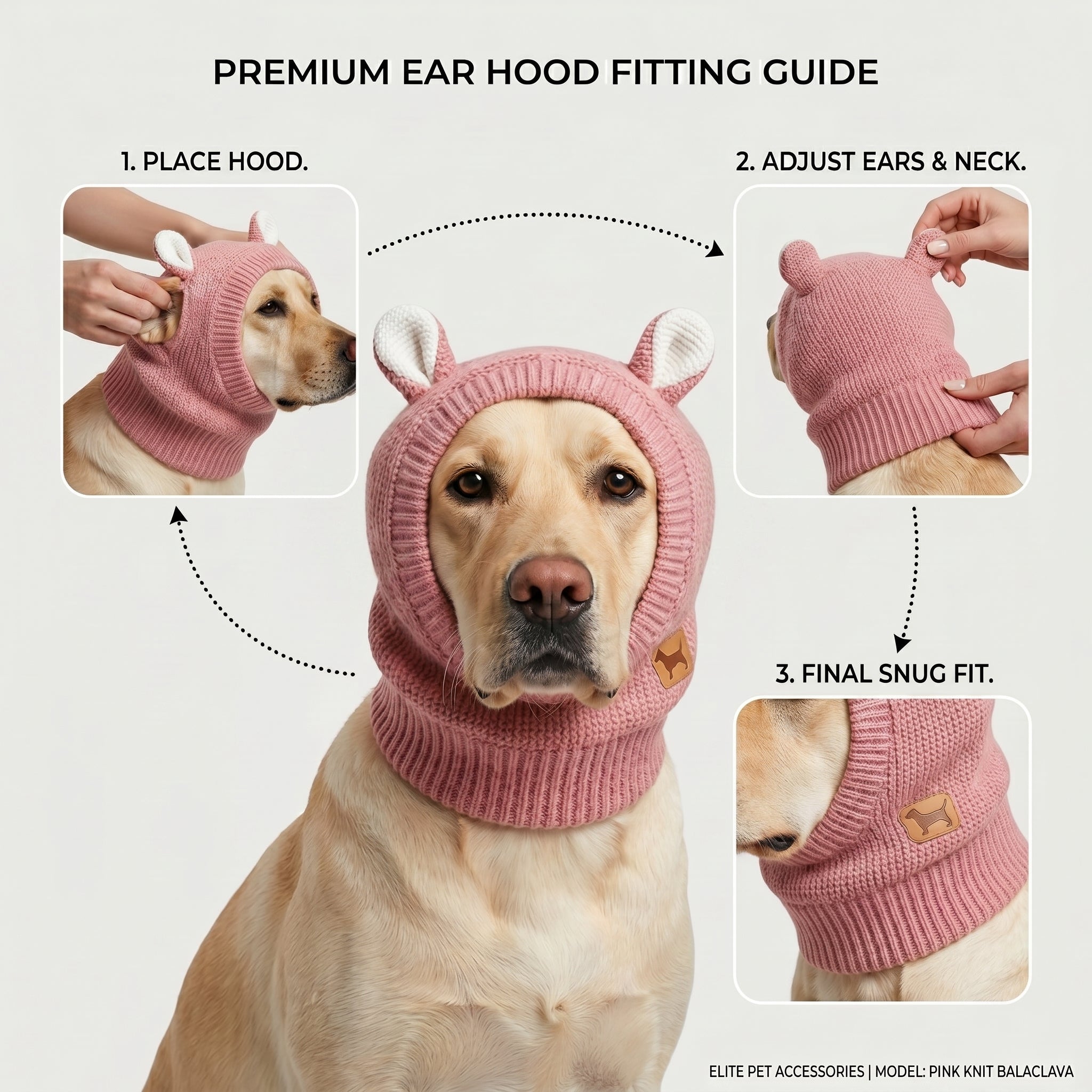 Bunny Business Knit Dog Hat