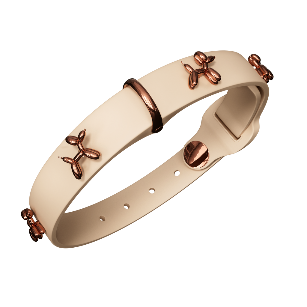 Ballon Beige Dog Collar by SANDDOG Premium Comfortable Adjustable Collar
