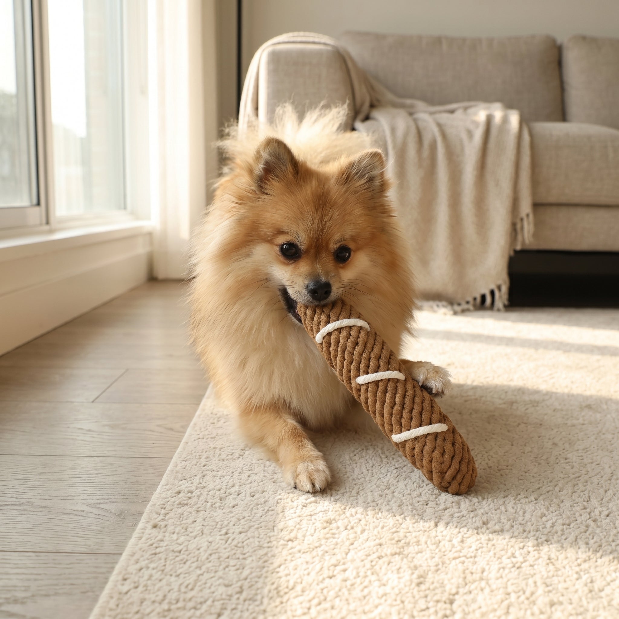 Handcrafted Baguette Pet Toy-1