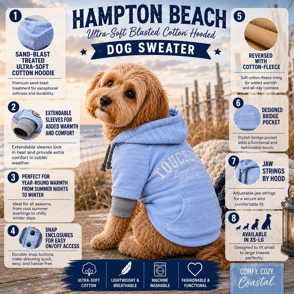 Hampton Beach Ultra-Soft Hooded Dog Sweater
